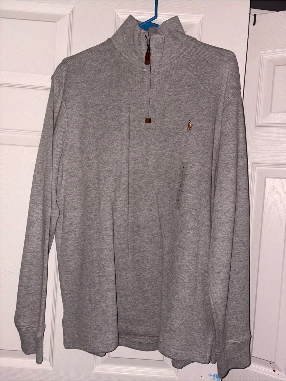 Men’s Ralph Lauren Light Gray Half-Zip Pullover Sweater